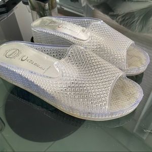 COPY - JEFFREY CAMPBELL | FLING II clear platform slides